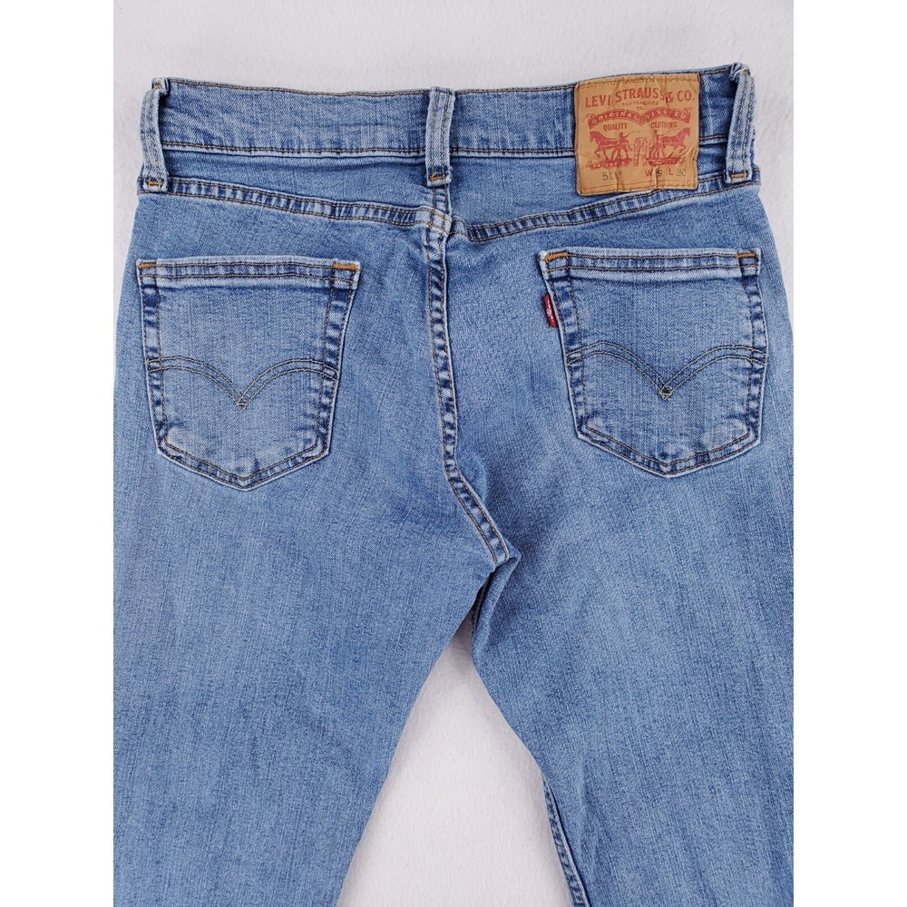 Levis 511 Jeans Mens 29x30 Slim Tapered Stretch Denim Pants Low Rise Stone Wash - Picture 5 of 16